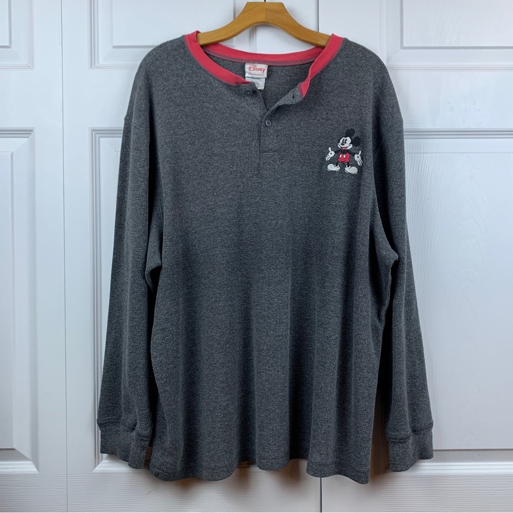 Official Vintage Disney Mickey Mouse Henley Thermal